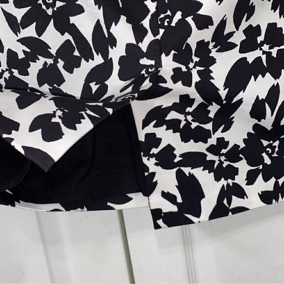 Loft Floral Print Black and White Skirt (Size 8) - Picture 3 of 6